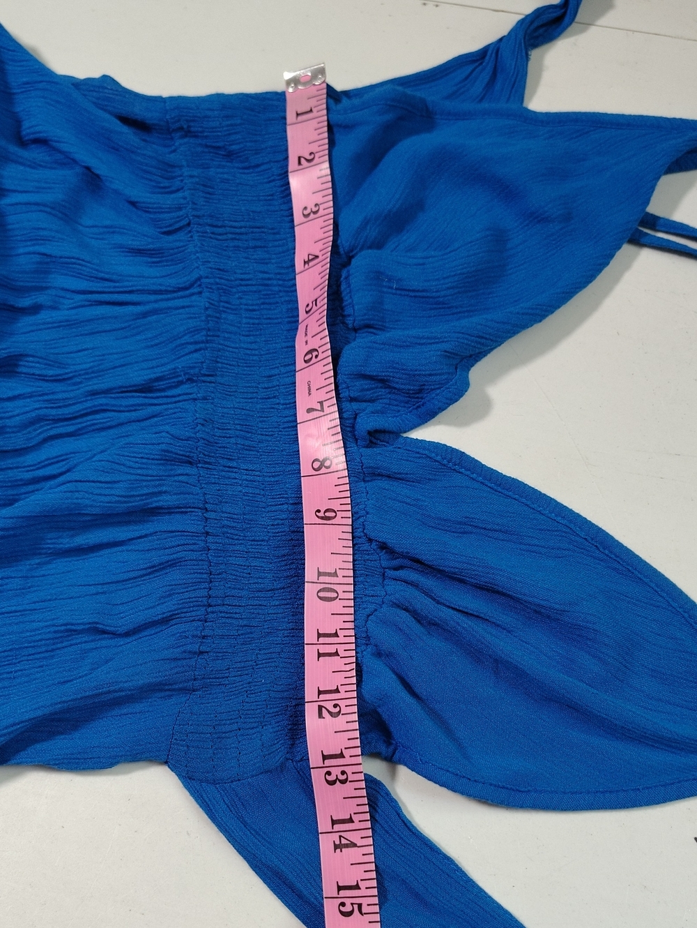 Boho Me Halter Babydoll Tiered Maxi Dress Size M Beachy Bohemian Cobalt Blue - Picture 14 of 15